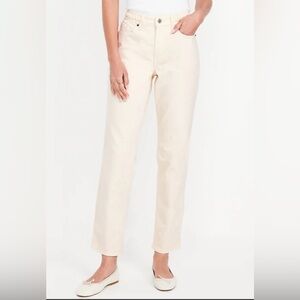 Old Navy Women's Straight Leg Cream Jeans
